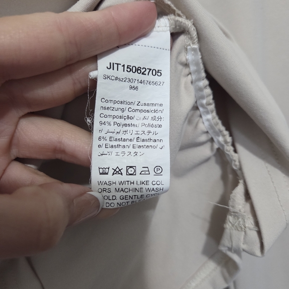 Shein Tall Scoop Neck Ruched Size Long sleeve Beige Cropped Top Size XS - Picture 8 of 9